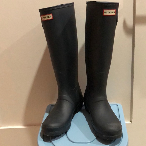 Navy Blue Hunter Boots - Picture 1 of 6